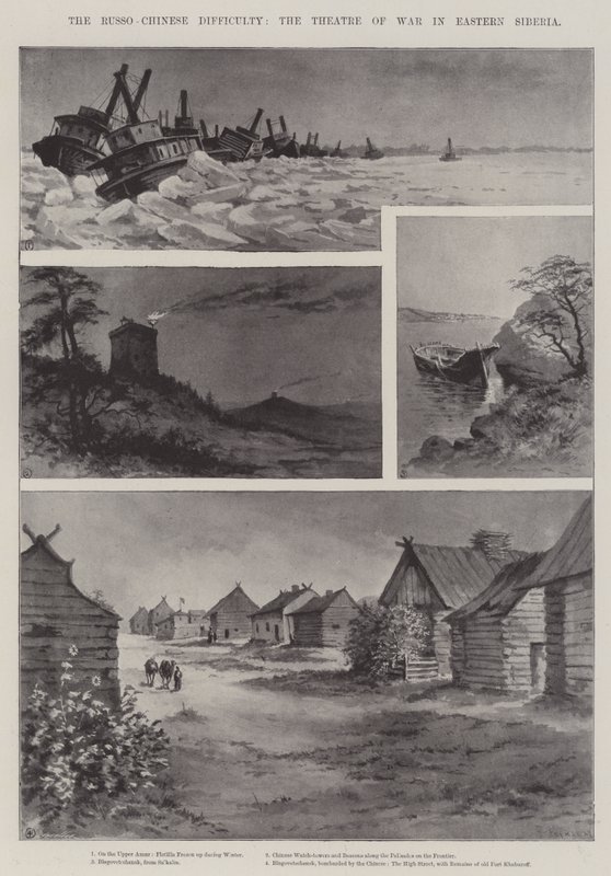 De Russisch-Chinese Moeilijkheid, het Oorlogstheater in Oost-Siberië door Paul Frenzeny