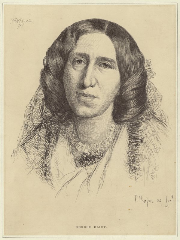 Portret van George Eliot door Paul Adolphe Rajon
