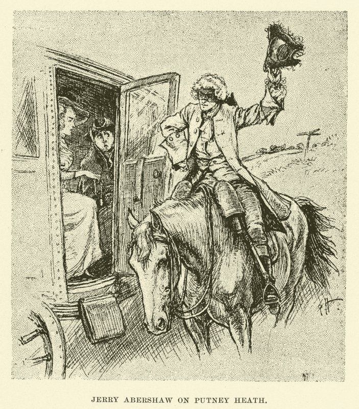 Jerry Abershaw op Putney Heath (gravure) door Paul Hardy