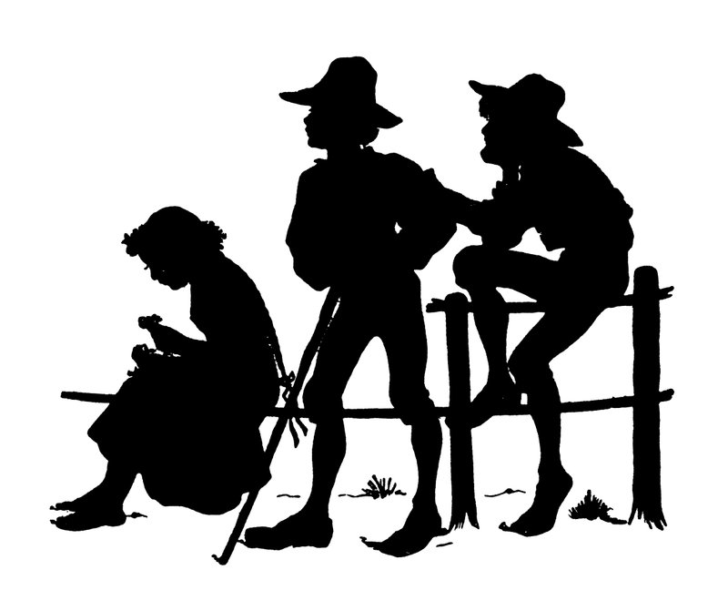 Silhouet door Paul Konewka (litho) door Paul Konewka