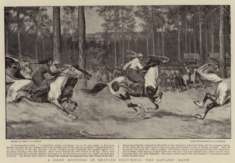 Een racebijeenkomst in Brits-Columbia, de Squaws