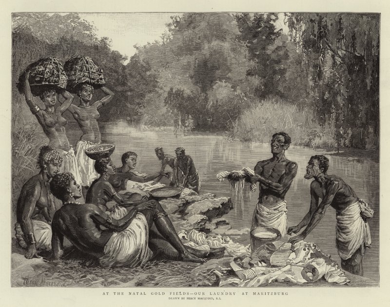 Bij de Natal-goudvelden, onze wasserij in Maritzburg door Percy Macquoid
