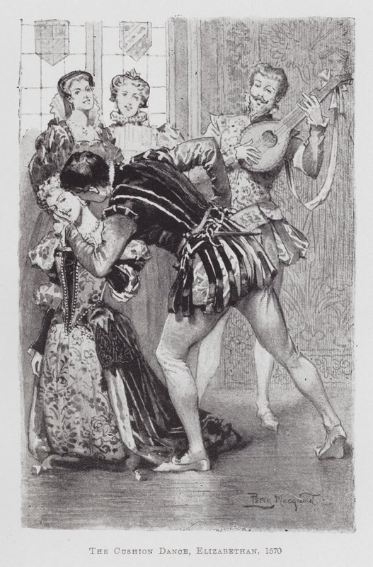 Dansen: De Kussendans, Elizabethaans door Percy Macquoid