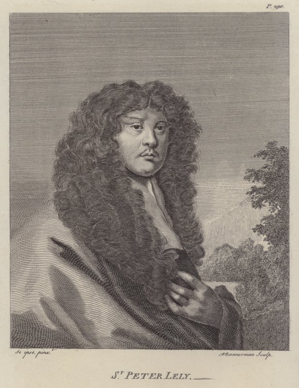 Sir Peter Lely, Engelse kunstenaar (gravure) door Peter (after) Lely