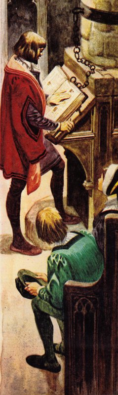 Een geketende Bijbel lezen in de kerk door Peter Jackson