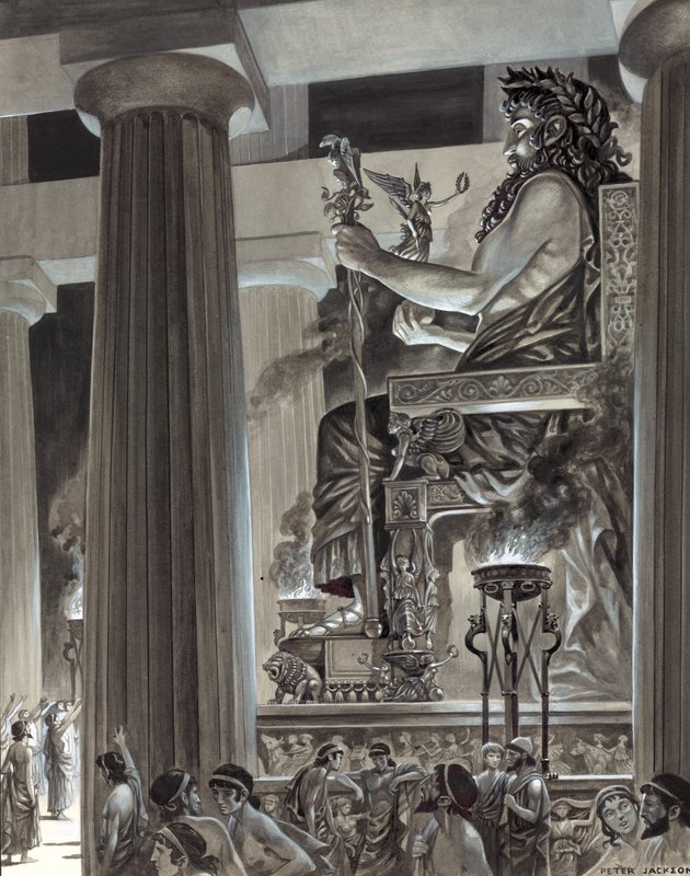 Standbeeld van Zeus in Olympia door Peter Jackson