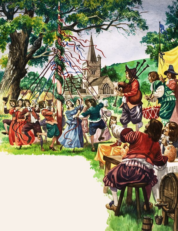 Dorpelingen dansen rond de meiboom door Peter Jackson