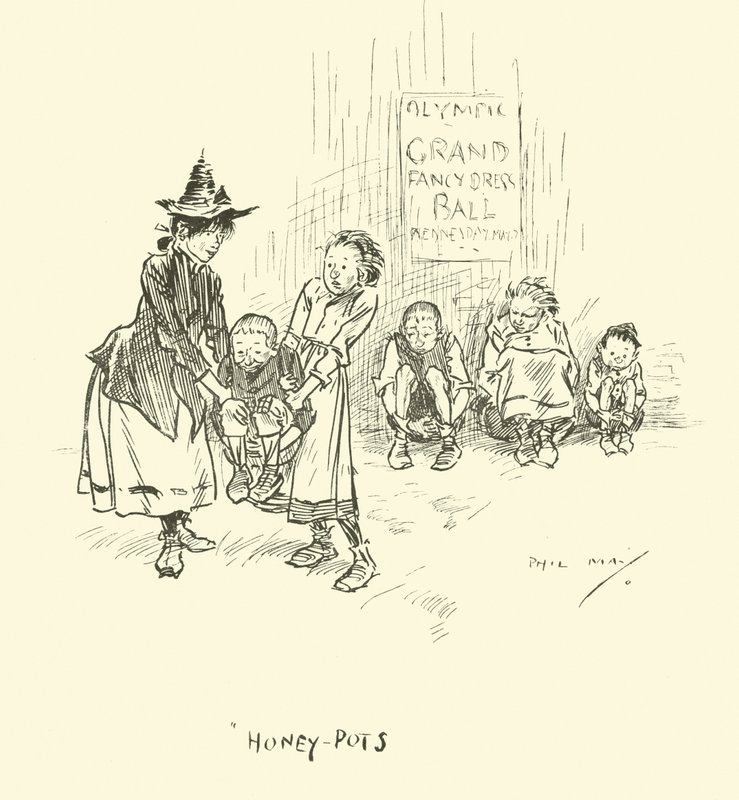 Illustratie voor Phil Mays Gutter-Snipes door Phil May