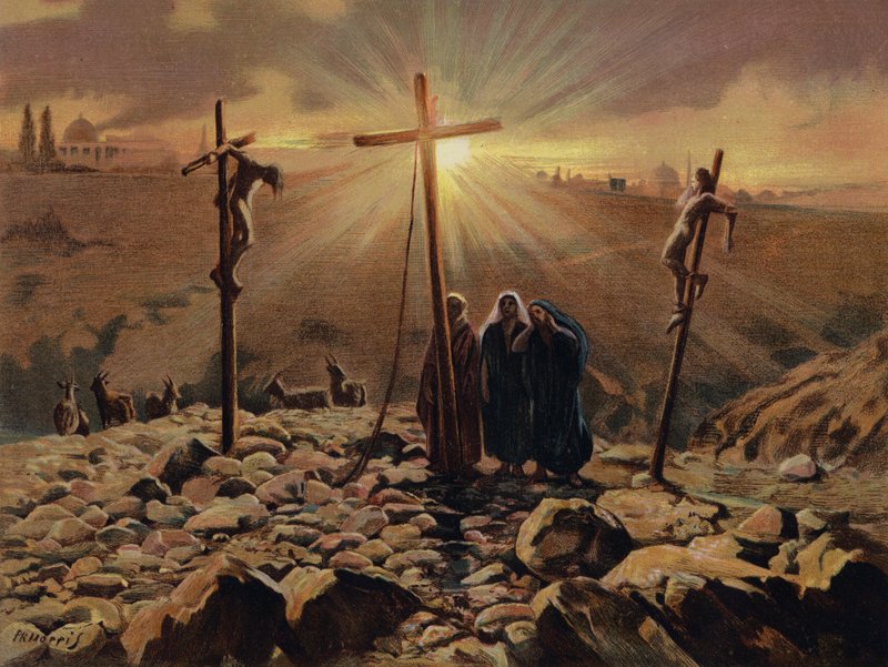 Calvarie op de sabbat na de kruisiging door Philip Richard after Morris
