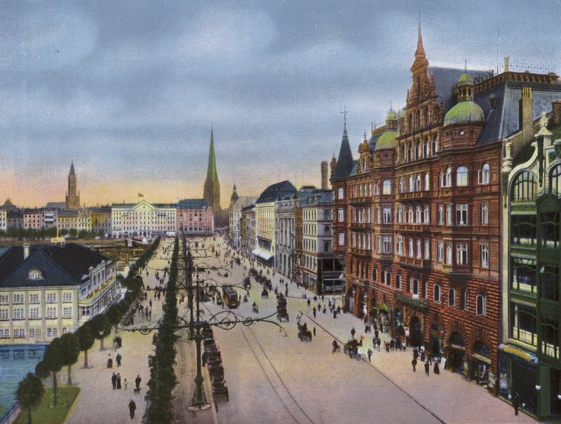 Hamburg: Jungfernstieg met Alsterdamm door Photographer German