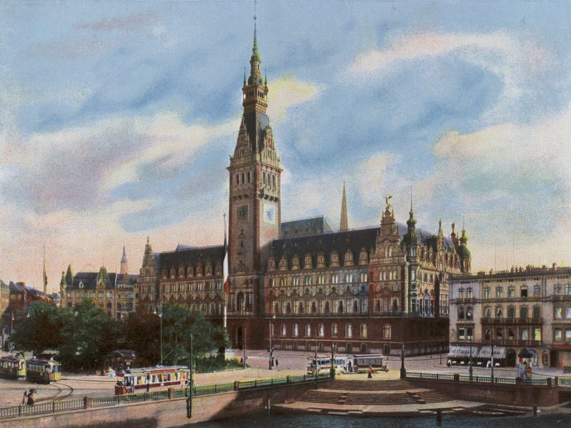 Hamburg: Stadhuis door Photographer German
