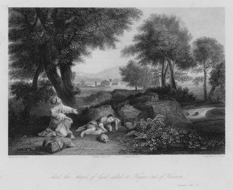 Hagar in de Woestijn, Genesis XXI door Pier Francesco Mola