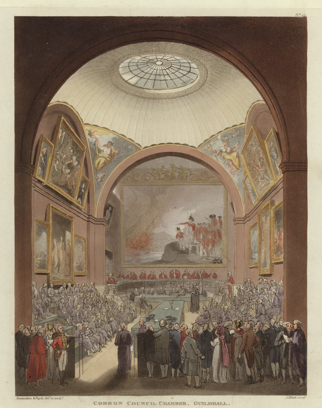 Gemeenteraadskamer door Pugin and Rowlandson