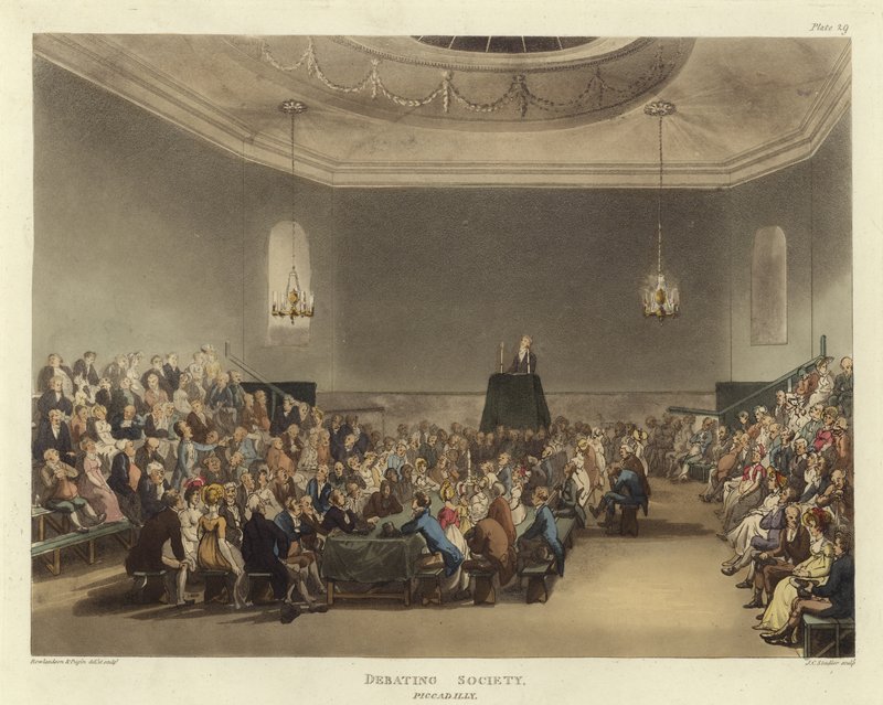 Debatvereniging door Pugin and Rowlandson