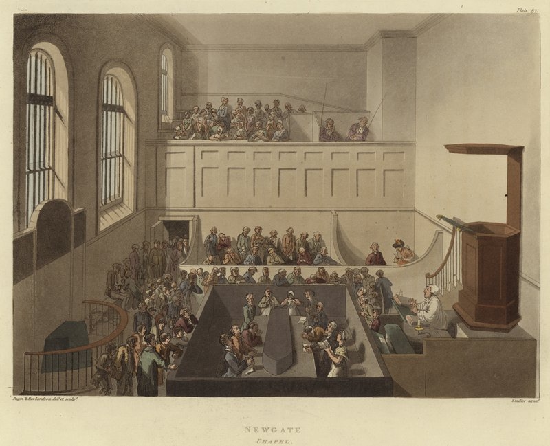 Newgate door Pugin and Rowlandson