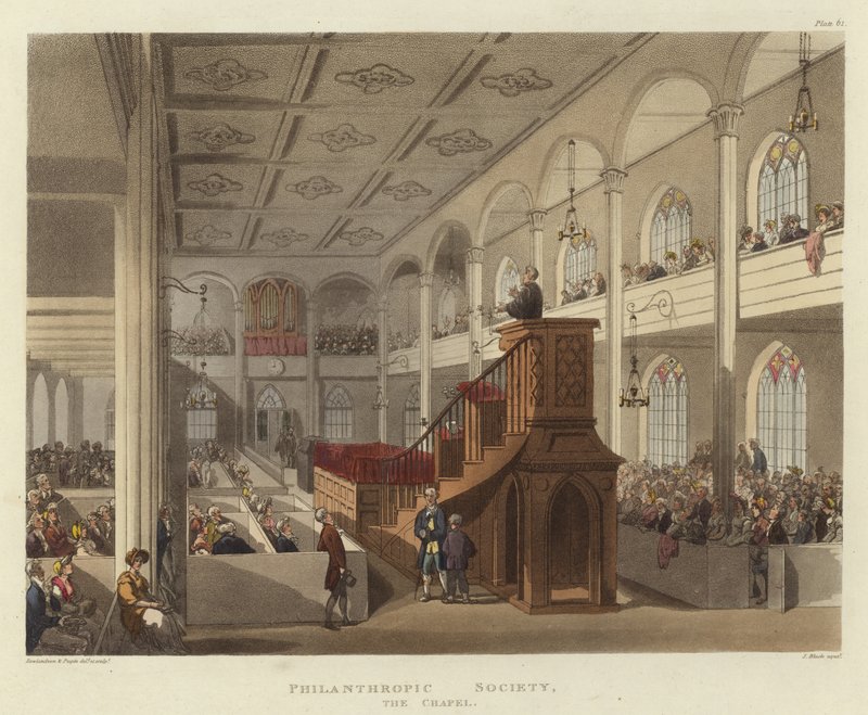 Filantropische samenleving door Pugin and Rowlandson
