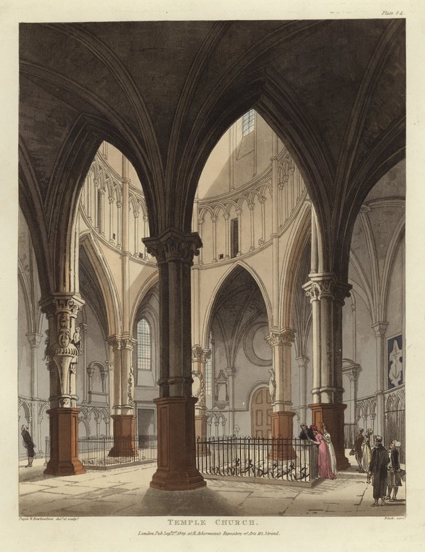 Temple Church door Pugin and Rowlandson