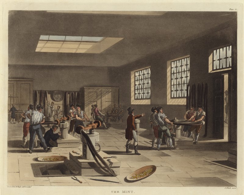 De Munt door Pugin and Rowlandson