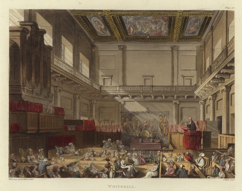 Whitehall door Pugin and Rowlandson