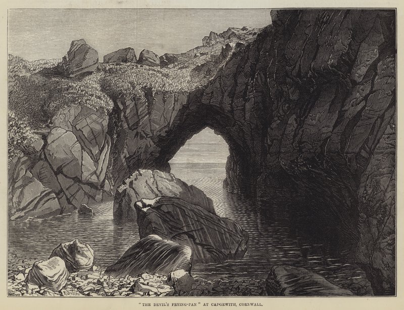 De Duivelskoekenpan bij Cadgewith, Cornwall door R. Dudley