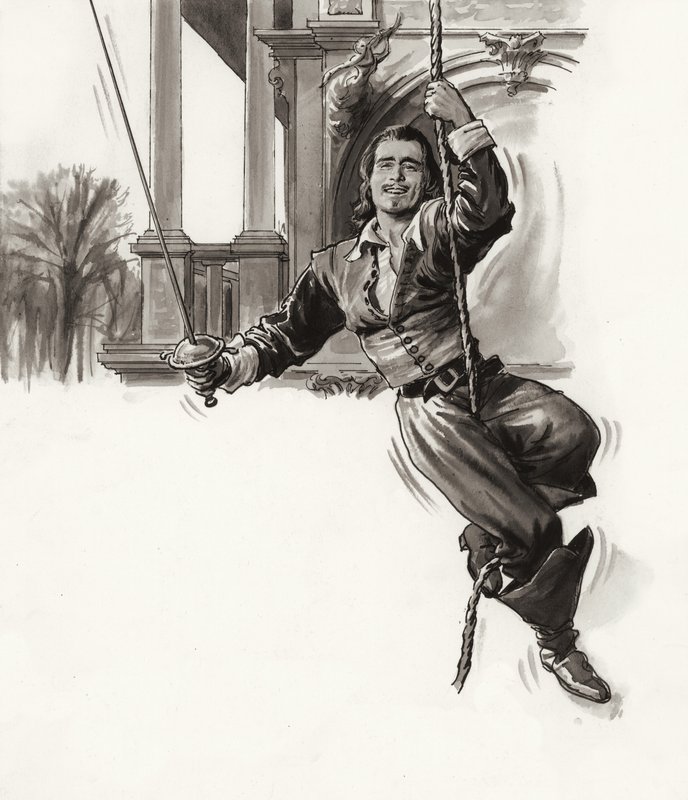 Douglas Fairbanks (gouache op papier) door Ralph Bruce