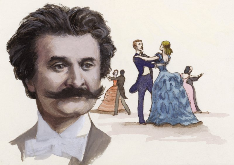 Johann Strauss De Jonge (gouache op papier) door Ralph Bruce