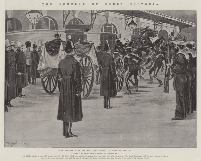 De begrafenis van koningin Victoria door Ralph Cleaver