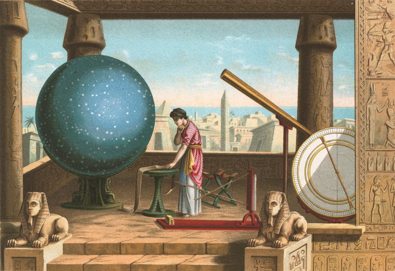 Ptolemaeus in het observatorium in Alexandrië door Ramon Puiggari