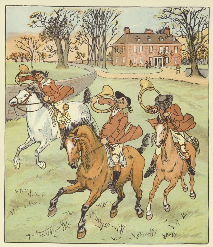 De Drie Vrolijke Jagers door Randolph Caldecott