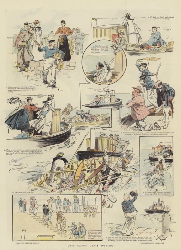 Uitje van onze gelukkige dag (chromolitho) door Reginald Thomas Cleaver