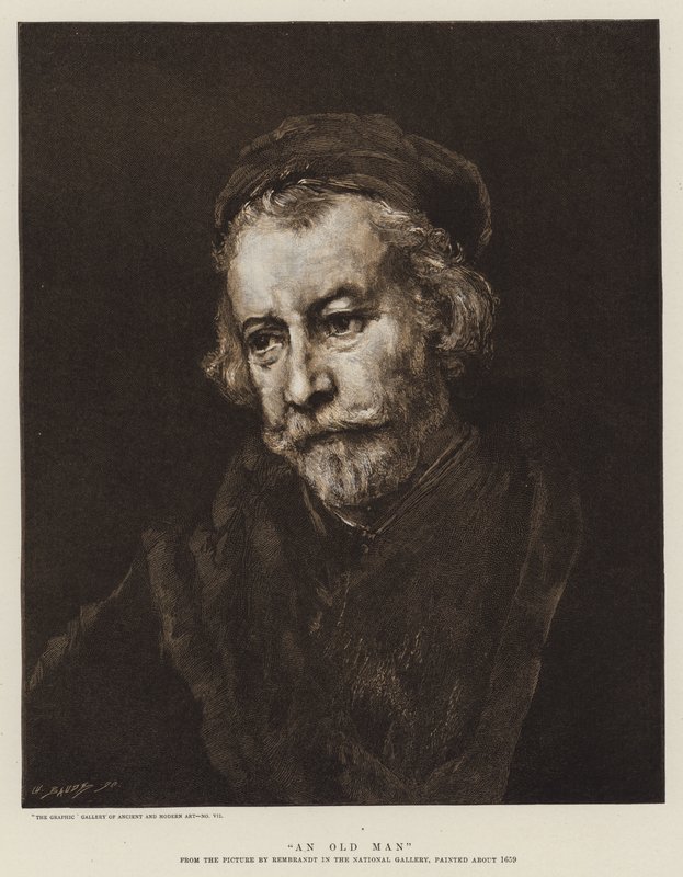 Een oude man door Rembrandt van Rijn