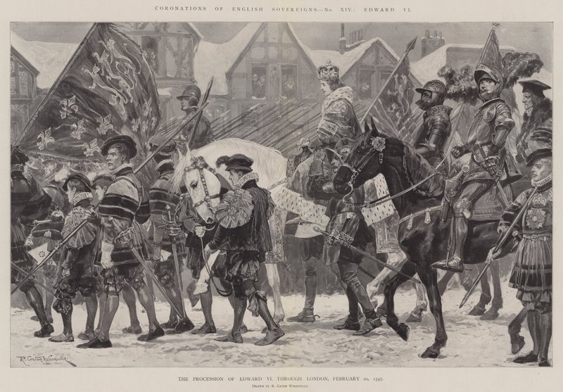 Kroningen van Engelse vorsten, Edward VI door Richard Caton Woodville junior