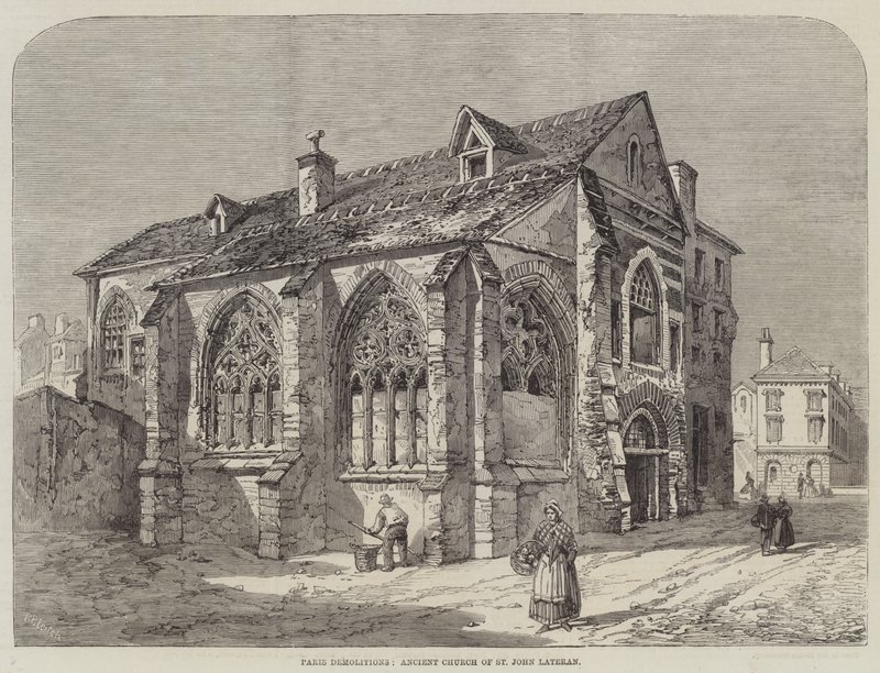 Parijse sloopwerken, oude kerk van St. Jan Lateranen door Richard Principal Leitch
