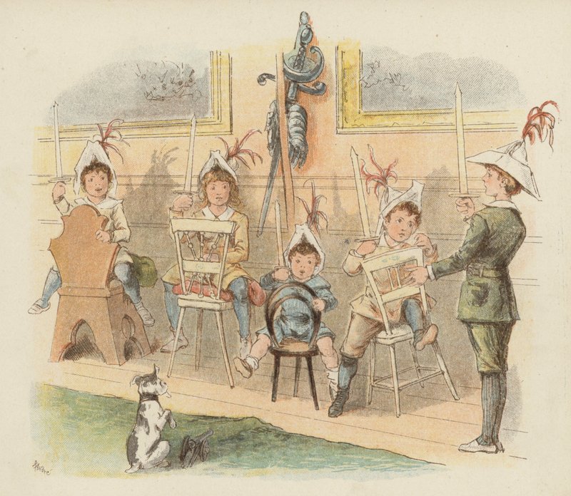 Kinderen spelen soldaatje door Richard Andre