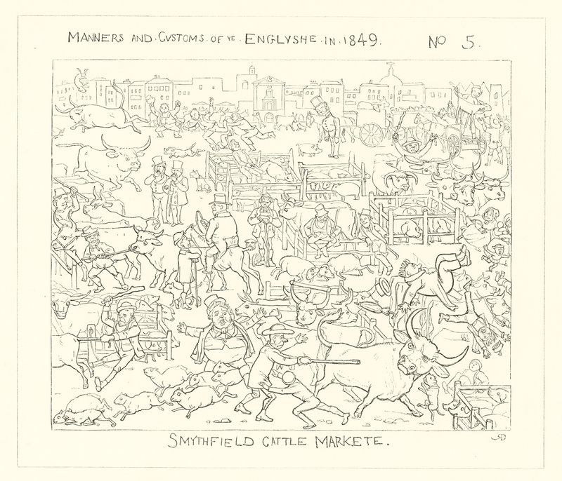 Smithfield veemarkt door Richard Doyle