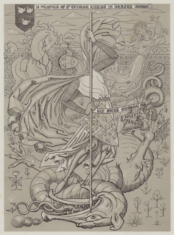 Sint Joris doodt de draak door Richard Doyle