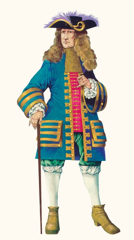 Koning Willem III (kleurenlitho) door Richard Hook