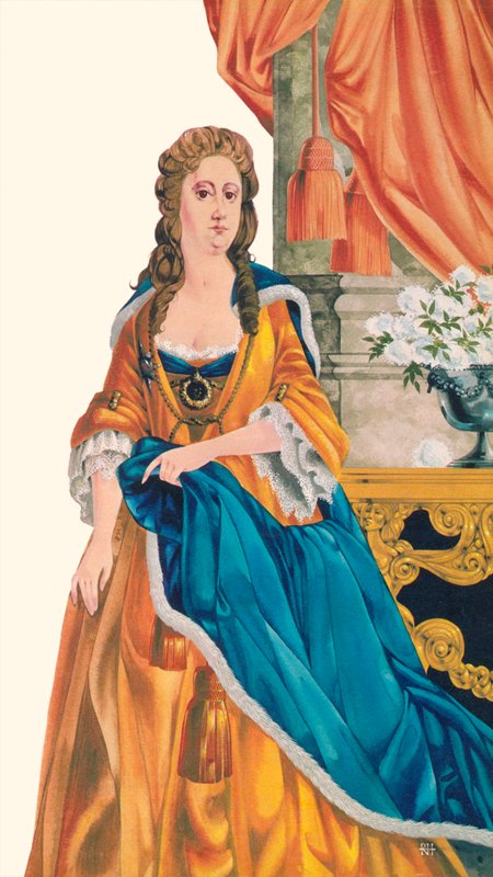 Queen Anne (kleurenlitho) door Richard Hook