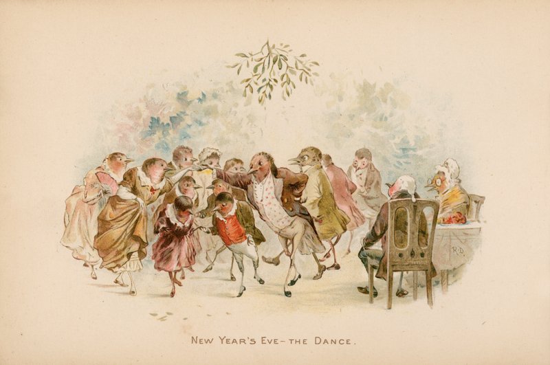 Illustratie voor De Twijgen of Kerstmis in Ruddock Hall door Robert Dudley