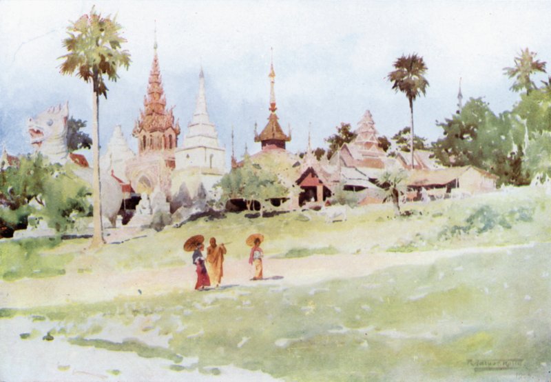 Beklimming naar de Shwe Dagon door Robert George Talbot Kelly