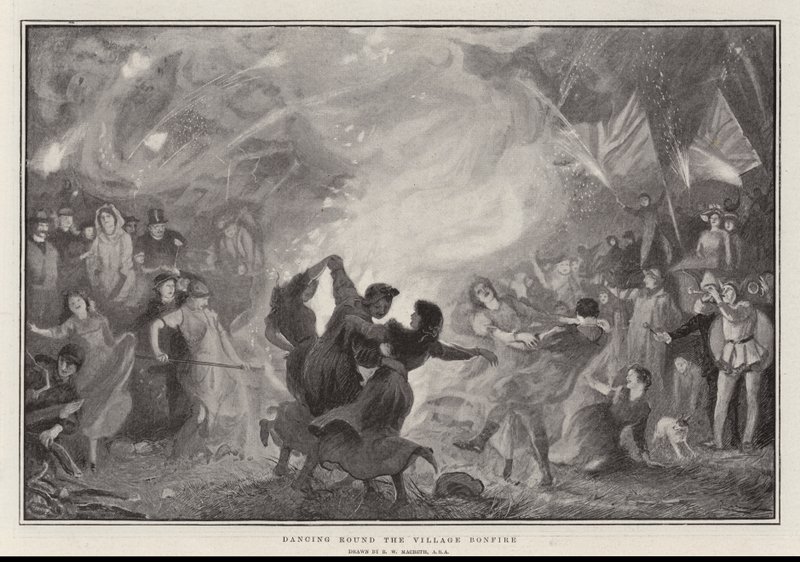 Dansen rond het dorpsvuur door Robert Walker Macbeth