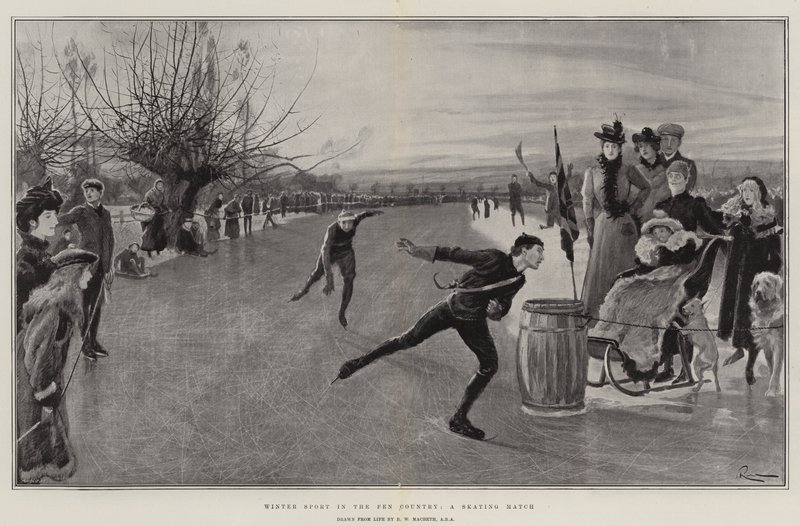 Wintersport in het Fenland, een Schaatswedstrijd door Robert Walker Macbeth