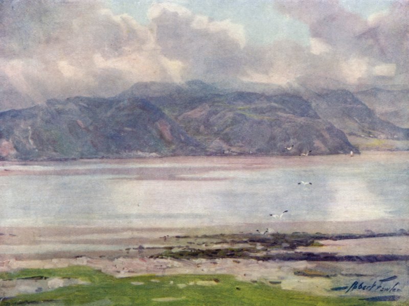 Bij Menai Straits (kleur litho) door Robert (after) Fowler
