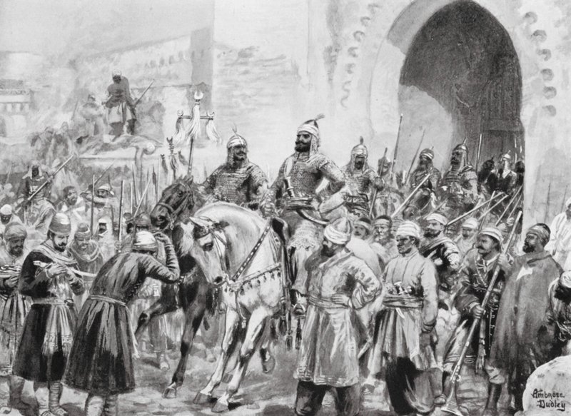 Intocht van de Turken in Bagdad door Robert Ambrose Dudley
