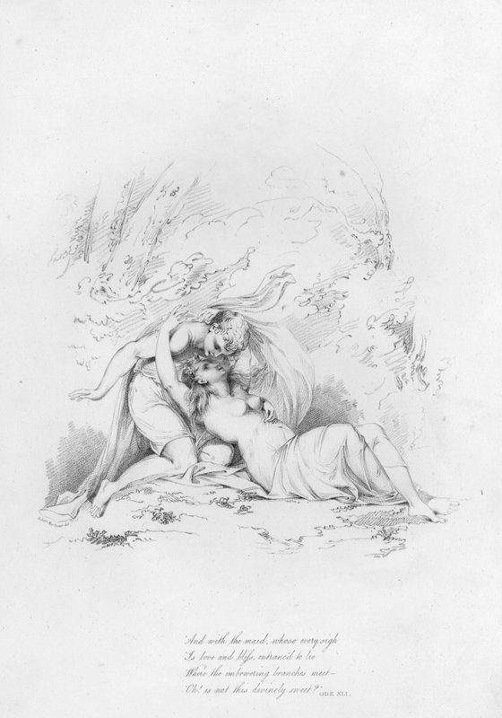 Anacreon, Ode XLI (gravure) door Robert Kerr (after) Porter