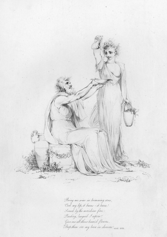 Anacreon, Ode XVIII (gravure) door Robert Kerr (after) Porter