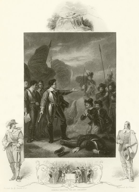 Cromwell onderdrukt de muiterij in het leger door Robert Smirke