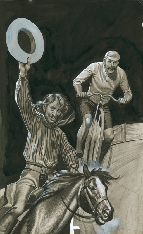 Fiets vs paard door Ron Embleton