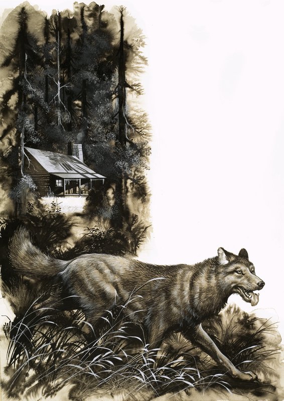 Rennende wolf door Ron Embleton