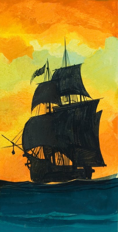 Zeilschip door Ron Embleton